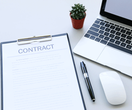 Contract and Laptop
