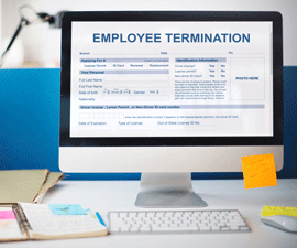 Employee Termination Form on Computer Screen