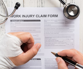 Injured Employee Filling Out Form