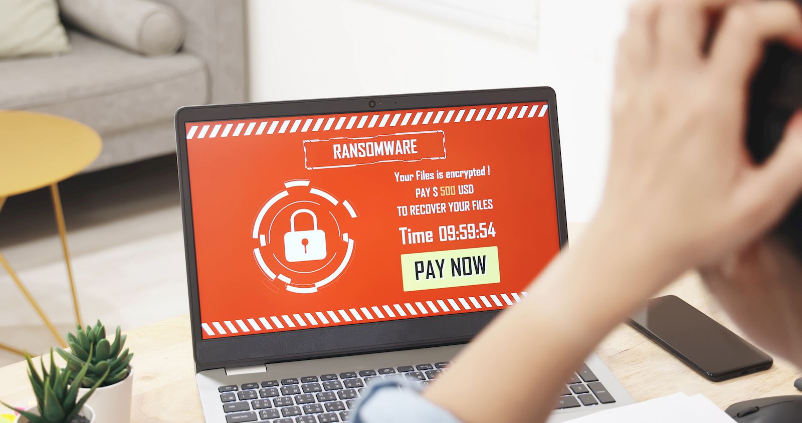 Ransomware Attack on Laptop