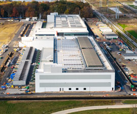  Downloaded Aerial view of construction of new massive Data center at the suburbs
